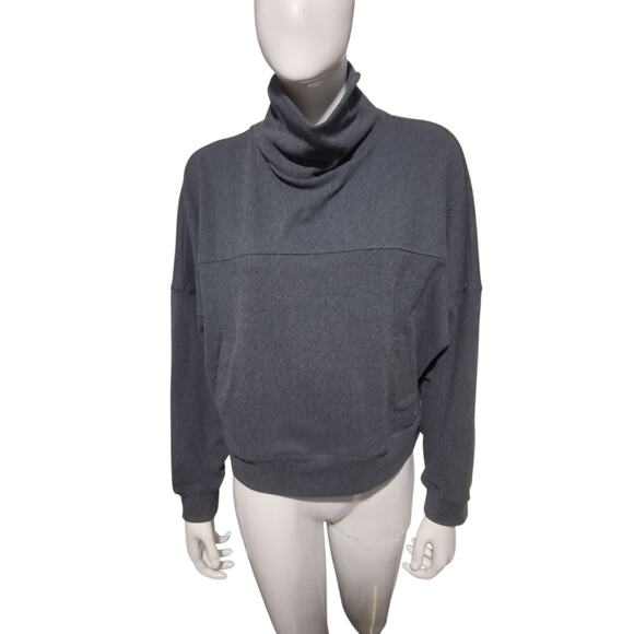 Freely Activewear Women's size S Ribbed Cowl Loungewear Athleisure Sweater Top - Picture 4 of 10